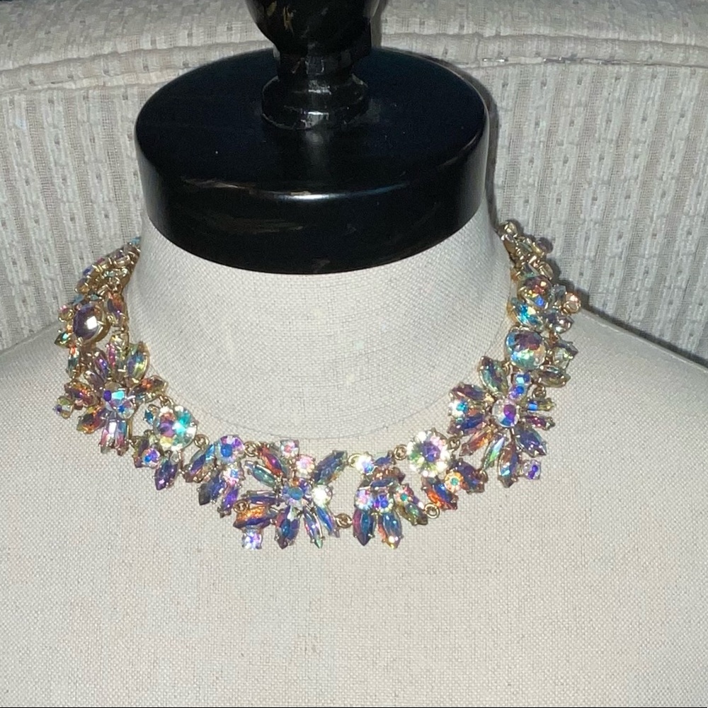 J Crew Clear Crystal Marquise Statement Necklace